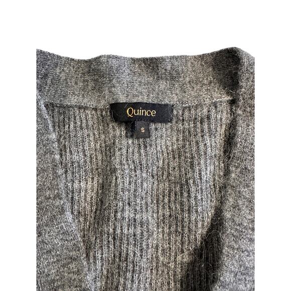 Quince Baby Alpaca Wool Cropped Cardigan Charcoal Size S CozySweater QuietLuxury - Picture 4 of 9